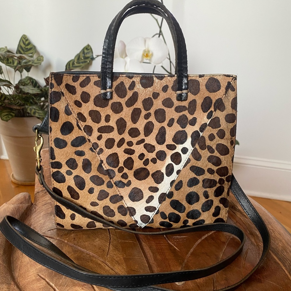 Clare V. Petit Simple Tote Bag in Leopard Hair
